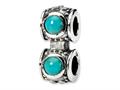 Reflections™ Sterling Silver Turquoise CZ Connector Bead / Charm
