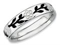 Stackable Expressions Sterling Silver Polished Enameled Flower Stackable Ring