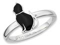 Stackable Expressions Sterling Silver Black Enameled Cat Stackable Ring