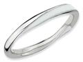 Stackable Expressions Sterling Silver Twisted White Enameled 2.5 x 2.25mm Stackable Ring