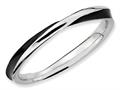Stackable Expressions Sterling Silver Twisted Black Enameled 2.5 x 2.25mm Stackable Ring