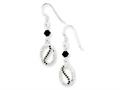 Sentimental Expressions(tm) Sterling Silver Black and Clear CZ The Road Less Traveled Earrings