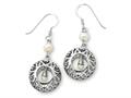 Sentimental Expressions(tm) Sterling Silver Antiqued Pearls of Wisdom Dangle Earrings