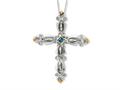 Sentimental Expressions(tm) Sterling Silver and Gold-plated Blue CZ Perfect Trust 18 Inch Necklace