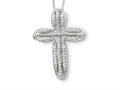 Sentimental Expressions(tm) Sterling Silver April CZ Birthstone Message of the Cross 18 Inch Necklace