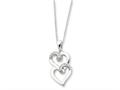 Sentimental Expressions(tm) Sterling Silver and CZ To My Sister 18 Inch Heart Necklace