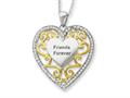 Sentimental Expressions(tm) Sterling Silver and Gold-plated Friends Forever 18 Inch Heart Necklace