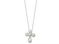 Sentimental Expressions(tm) Sterling Silver Cultured Pearl and CZ Pearls of Purity 18 Inch Cross Necklace