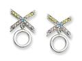 Sentimental Expressions(tm) Sterling Silver CZ Love and Kisses Earrings