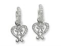 Sentimental Expressions(tm) Sterling Silver CZ Heart Charm Earrings