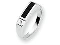 Sterling Silver Onyx and Diamond Ring
