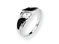 Sterling Silver Onyx and Diamond Ring