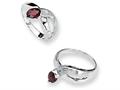 Sterling Silver Garnet and Diamond Ring