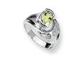 Sterling Silver Lemon Quartz and Diamond Ring