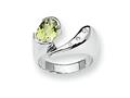 Sterling Silver Lemon Quartz and Diamond Ring