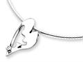 Sterling Silver and Diamond Heart Slide Necklace