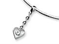 Sterling Silver and Diamond Heart Slide Necklace