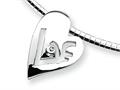 Sterling Silver and Diamond Heart Slide Necklace