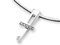 Sterling Silver and Diamond Cross Slide Necklace