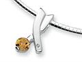 Sterling Silver Citrine and Diamond Slide Necklace