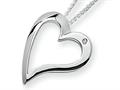 Sterling Silver and Diamond Heart Pendant Necklace