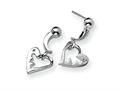 Sterling Silver and Diamond Heart Post Earrings