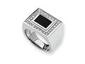 Sterling Silver Onyx and Diamond Men"s Ring
