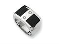 Sterling Silver Onyx and Diamond Men"s Ring