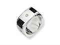 Sterling Silver Onyx and Diamond Men"s Ring