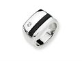 Sterling Silver Onyx and Diamond Men"s Ring