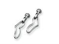 Sterling Silver and Diamond Heart Post Earrings