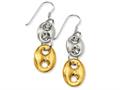 Sterling Silver and 18K Yellow Gold Plated Fancy Earrings