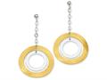 Sterling Silver and 18K Yellow Gold Plated Ball Post Dangle Earrings