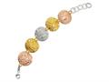 Sterling Silver and 18K Yellow and Rose Gold Plated Fancy Bracelet