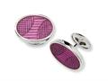 Sterling Silver Pink Resin Fancy Cuff Links