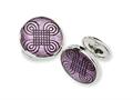 Sterling Silver Purple Resin Fancy Cuff Links