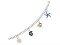 Sterling Silver Resin and Sand Charm Bracelet