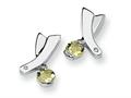 Sterling Silver Lemon Quartz and Diamond Post Earrings