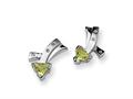 Sterling Silver Lemon Quartz and Diamond Post Earrings
