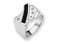 Sterling Silver Onyx and Diamond Men"s Ring