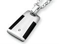 Sterling Silver Onyx and Diamond Pendant Necklace