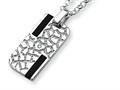 Sterling Silver Onyx and Diamond Pendant Necklace