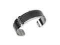 Chisel Stainless Steel and Alligator Patterned Bangle