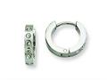 Chisel Stainless Steel CZ Hinged Hoop Earrings