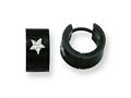 Chisel Stainless Steel Black IP-plated Star Hinged Hoop Earrings