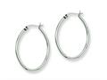 Chisel Stainless Steel 34mm Diameter Oval Hoop Earrings