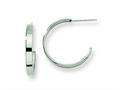 Chisel Stainless Steel 20mm Diameter J Hoop Post Earrings