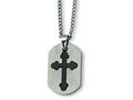 Chisel Stainless Steel Black Plated Cross Necklace - 22 inches