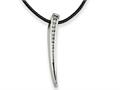 Chisel Stainless Steel CZ Pendant Necklace - 16 inches