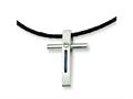 Chisel Stainless Steel Rope Accent Cross Pendant Necklace - 18 inches